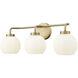 Oprah 3 Light 24 inch Vintage Brass Bathroom Vanity Light Wall Light